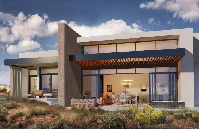 A luxury Casita model at Lionsback Resort in Moab, UT that blends indoor and outdoor living.