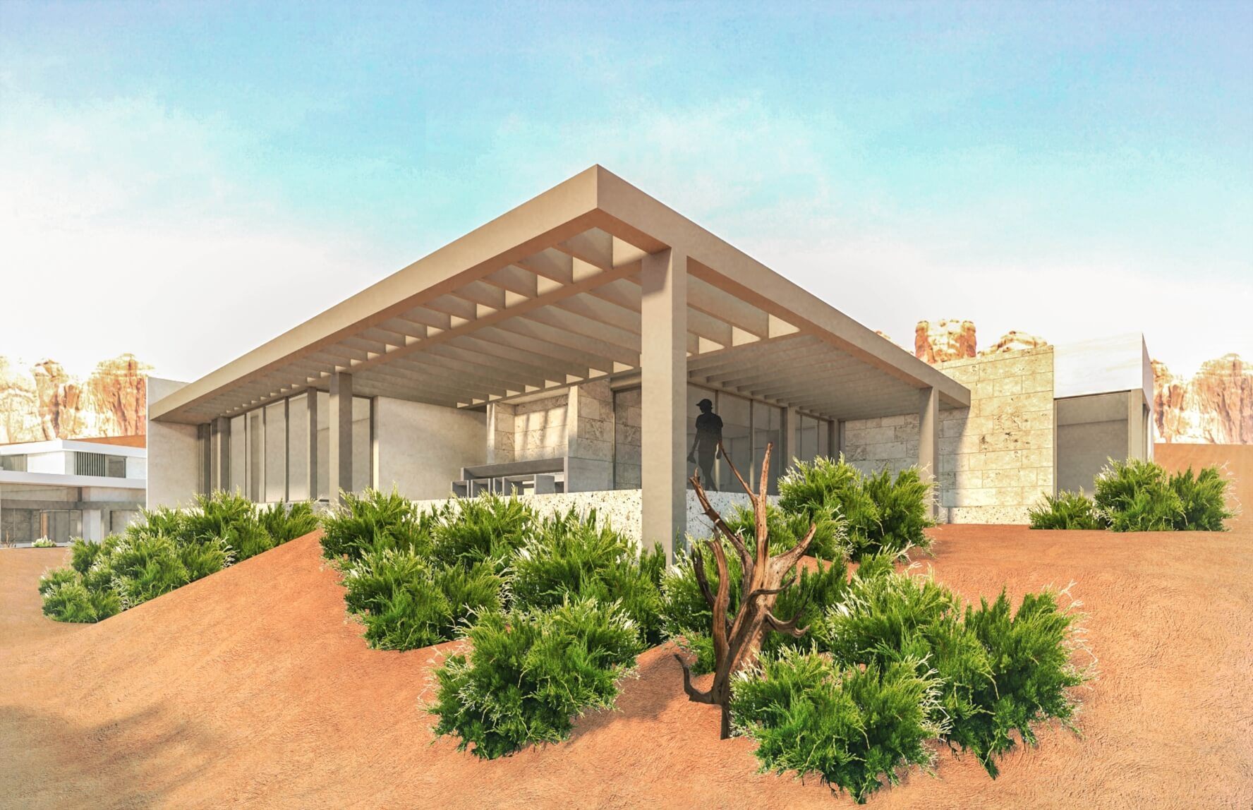 Model of a built-to-suit Spire Casita at Lionsback Resort custom designed for luxury desert living.